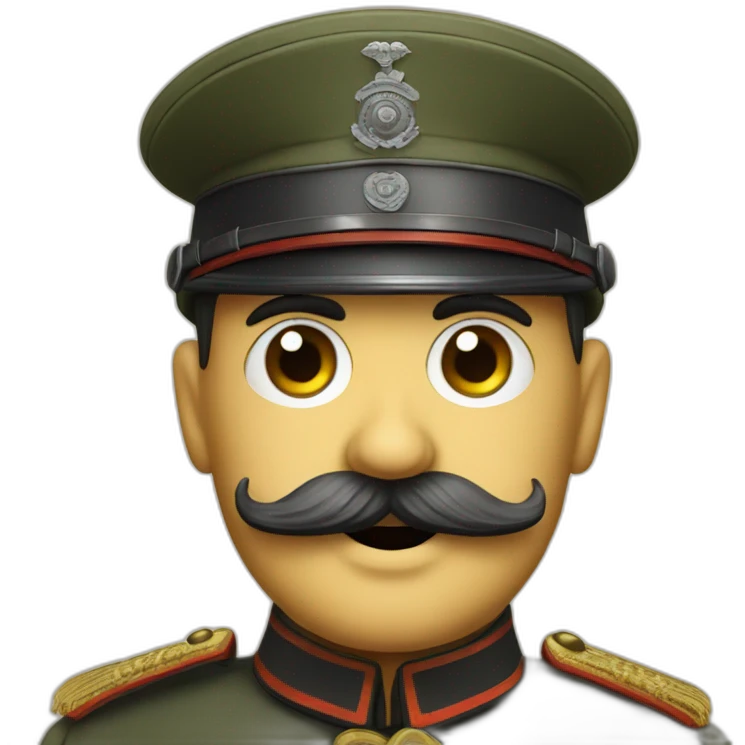 chaplin mustache on german soldier emoji
