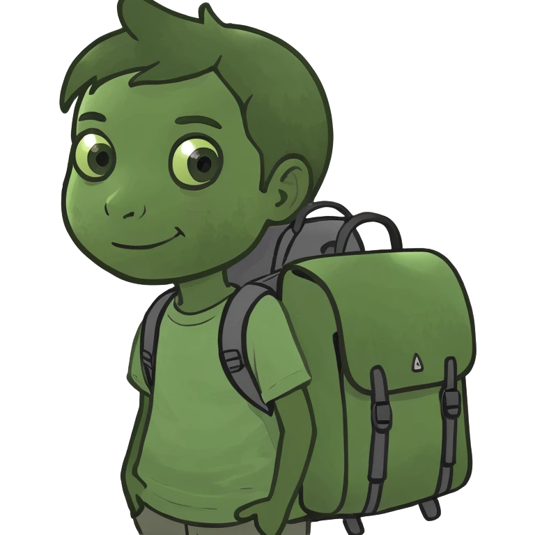 Little kid with a backpack that rolls like a suitcase  emoji