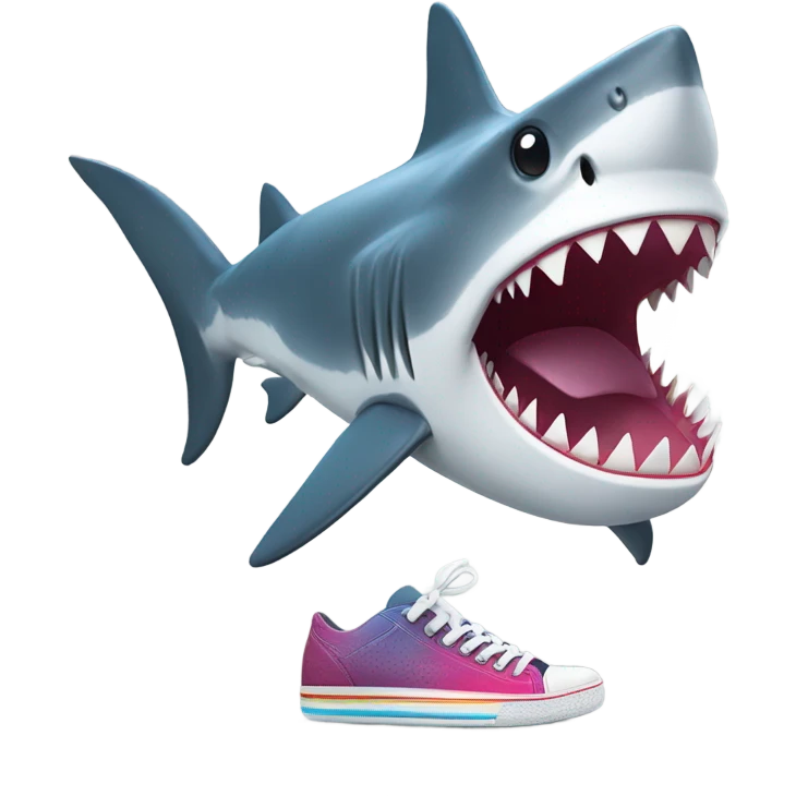 Shark with shoes emoji