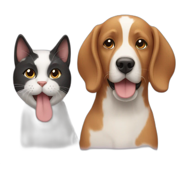 two dogs and a cat emoji