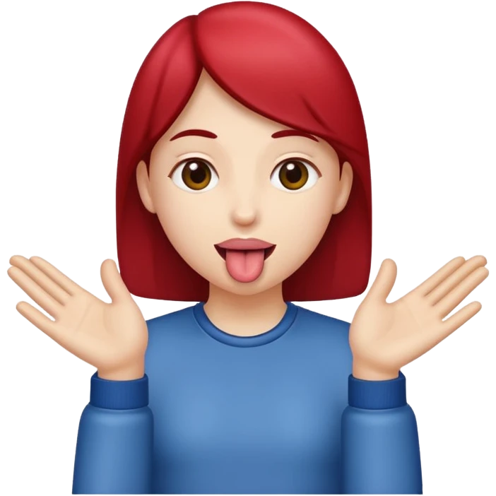 tongue out with hands to the side emoji