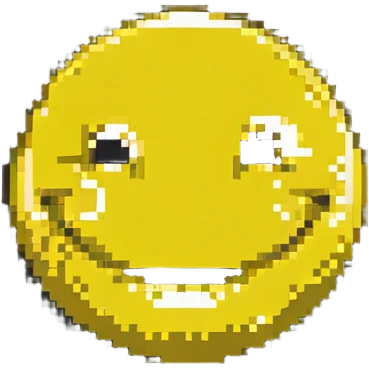 pixel art style smile emoji yellow face emoji