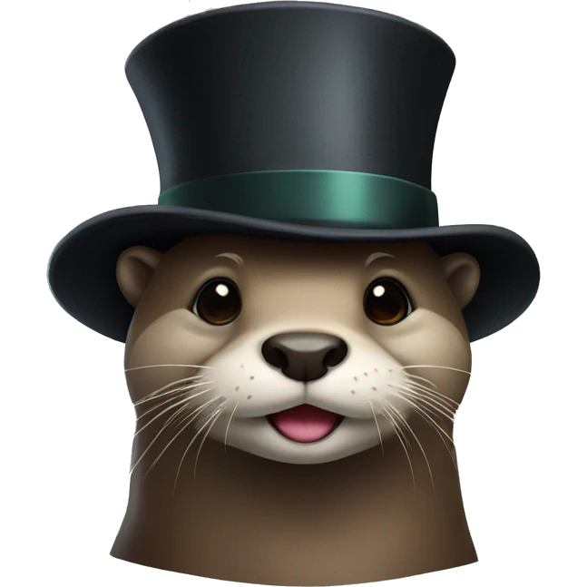 Otter with a top hat emoji