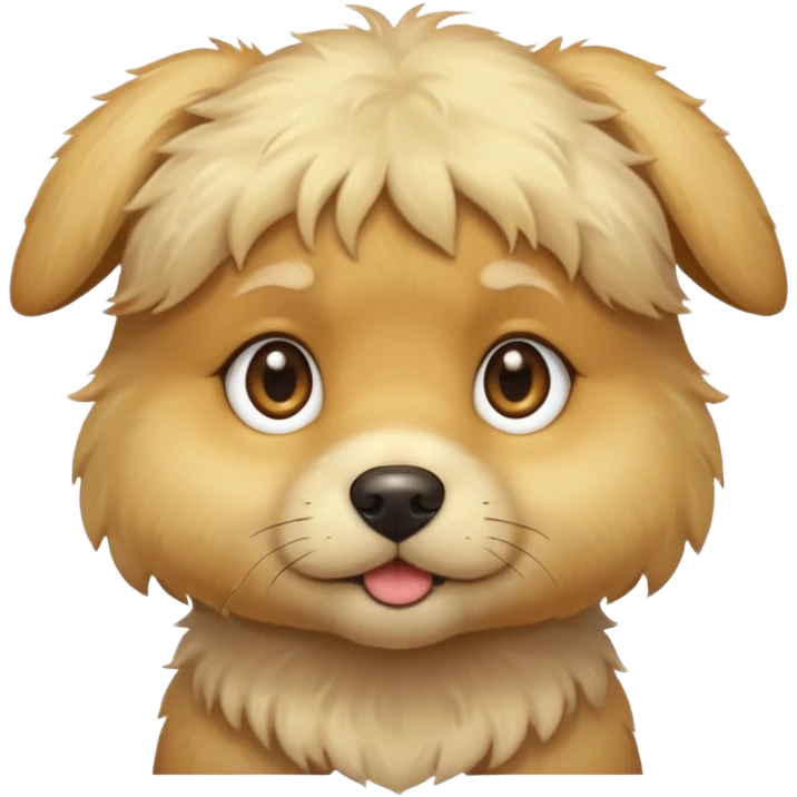blonde puppy with hazel eyes fluffy emoji