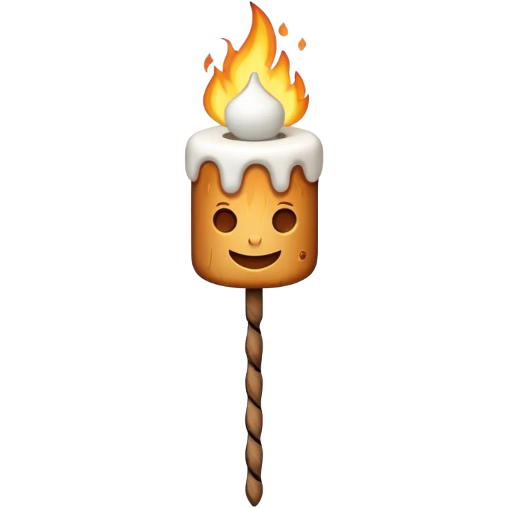 bonfire, with marshmallows skewer emoji