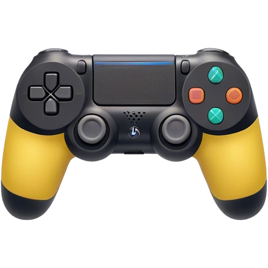 Clash of Clans aesthetic: Cinematic Playful PlayStation 4 DualShock Controller Portrait Emoji, rendered in a 3D vector-style similar to standard emojis with minimal shading and bold, simplified shapes. A compact, distinct form with signature details, softly glowing with a cutting-edge console technology charm. Simplified yet unmistakably iconic, highly detailed and consistent, glowing with a soft radiance and high shine. Stylized with a touch of technological advancement and a soft glowing outline, capturing the essence of a beloved gaming relic with a friendly, playful manner! emoji