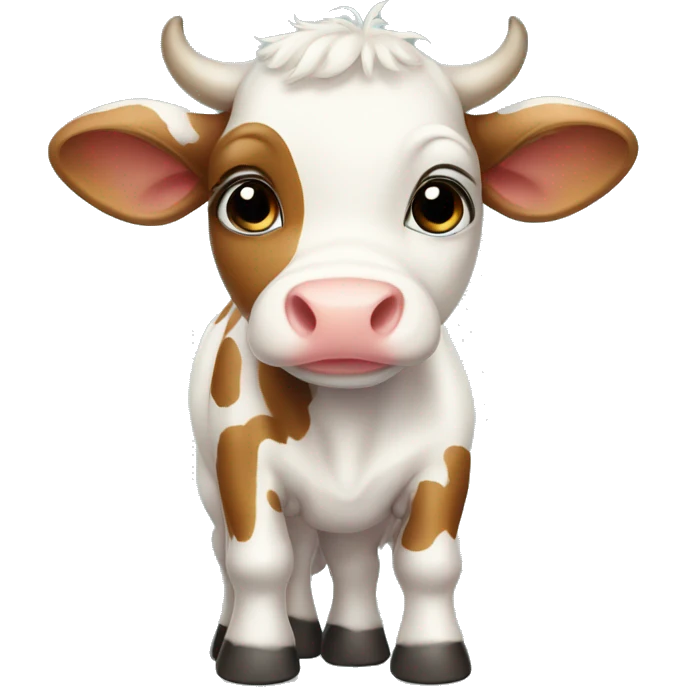Cute baby cow drawing emoji