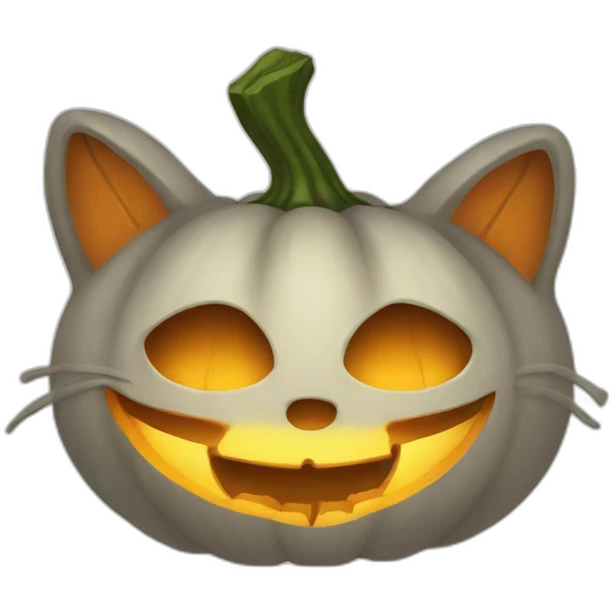 un chat citrouille emoji