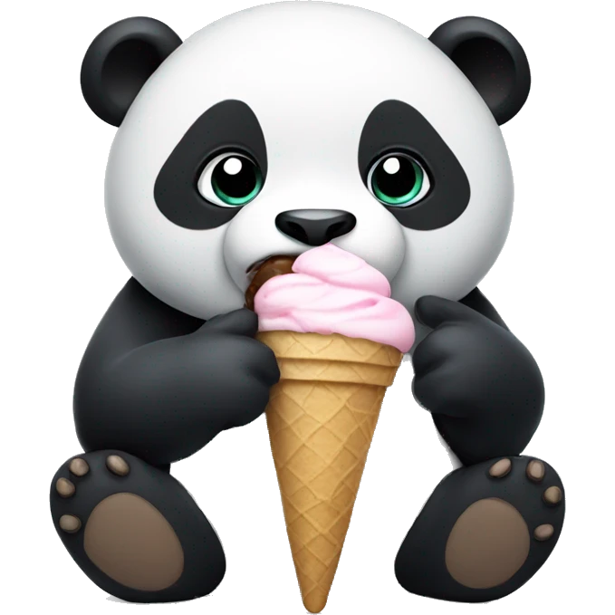 Panda eating ice cream emoji