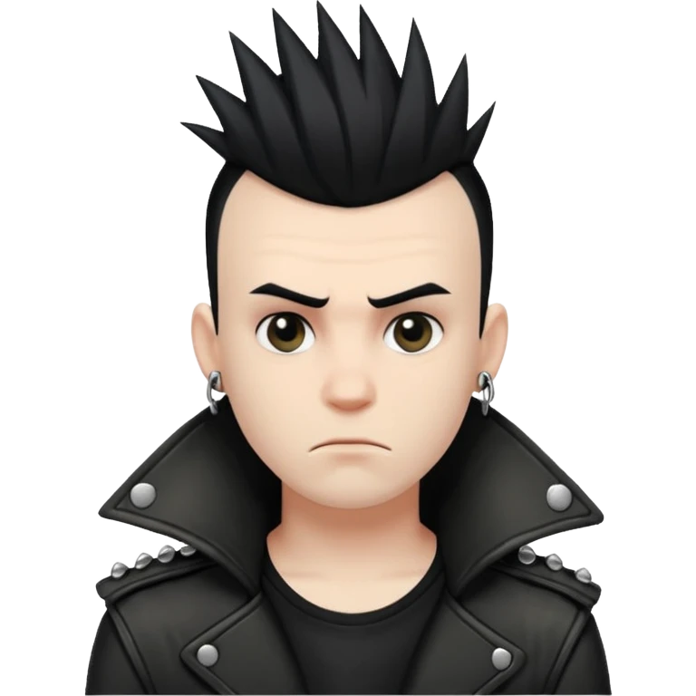 Punk guy with Mohawk black hair emoji