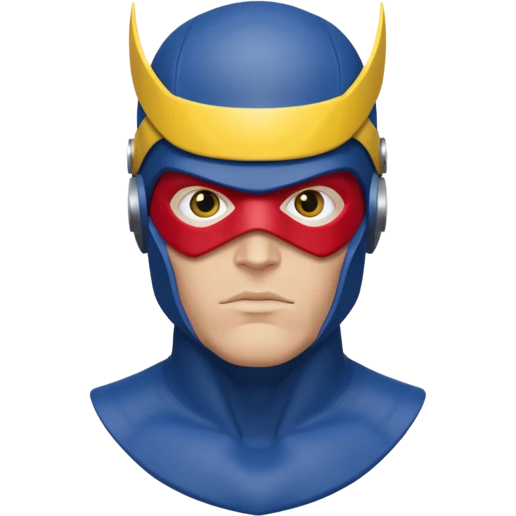 marvel superhero cyclops x-men. blue cowl with iconic yellow visor with red stripe through emoji