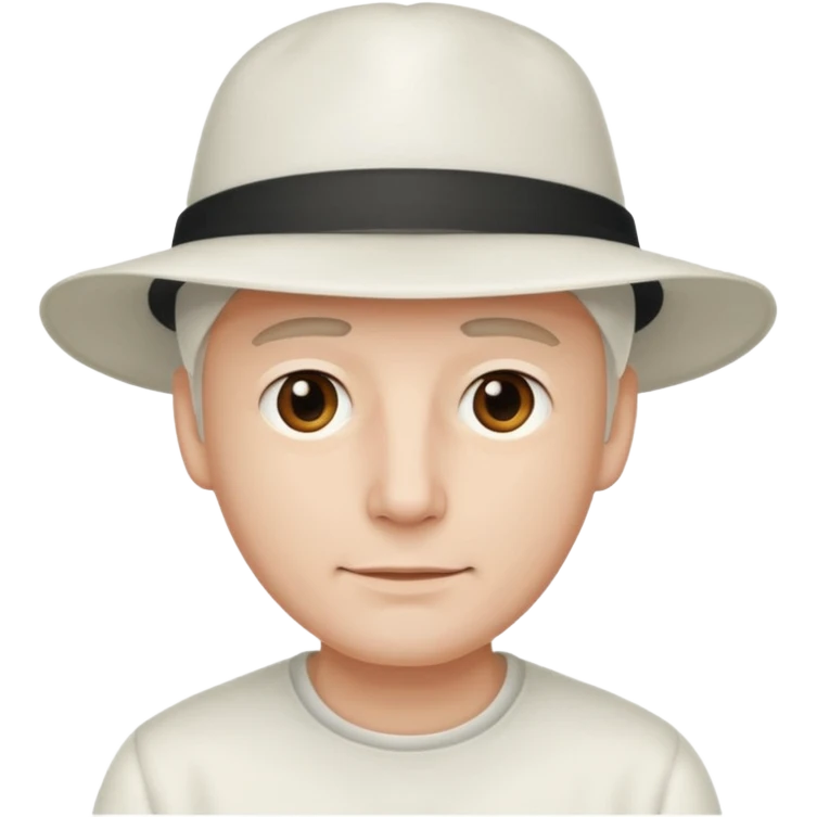 adulto con sombrero blanco, hombre que el sombrero no tenga cinta a su alrededor emoji