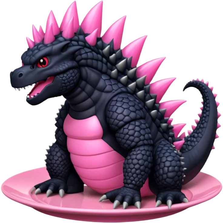 Godzilla Evolved pink plates black scales emoji