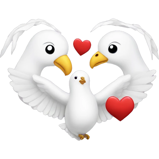 Broken hearts and doves  emoji