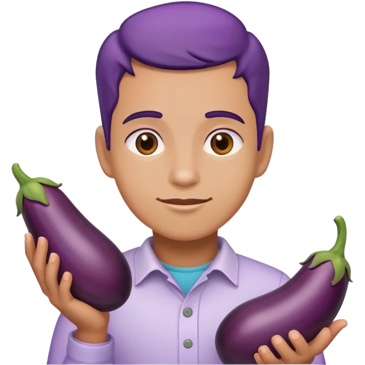 Person with a eggplant emoji