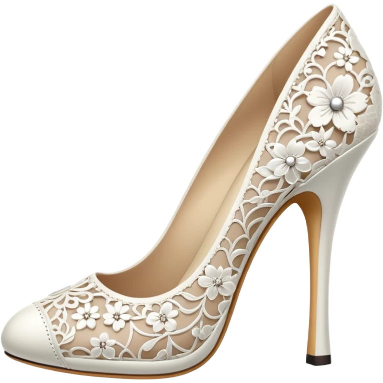 white lace heel emoji