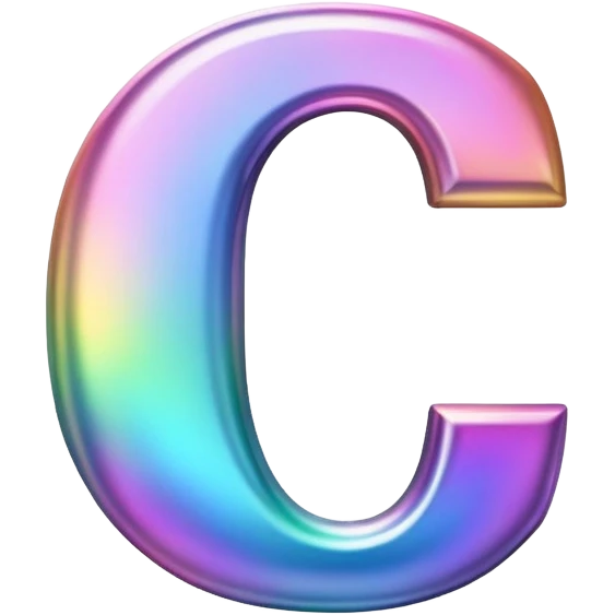 Oaae Iridescent Font setting icon with letter C emoji