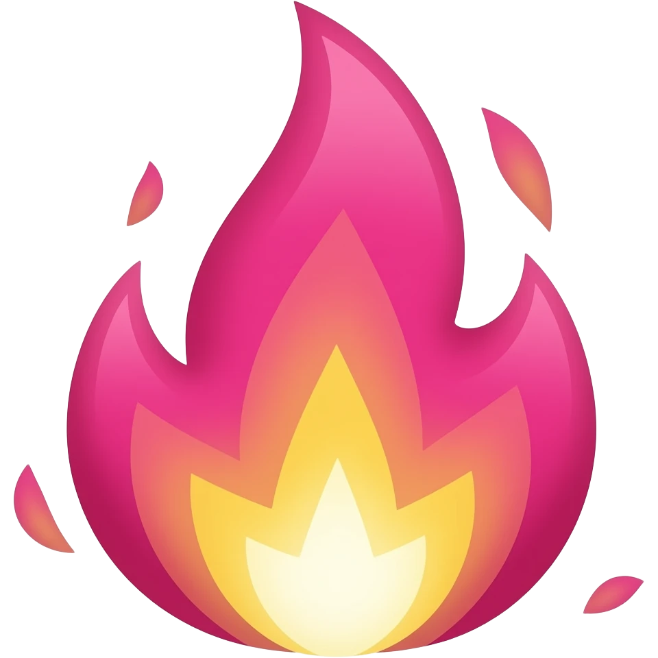 Pembe aateş emoji