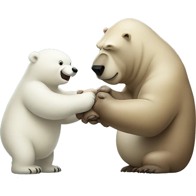 Walrus fist bumping a polar bear emoji