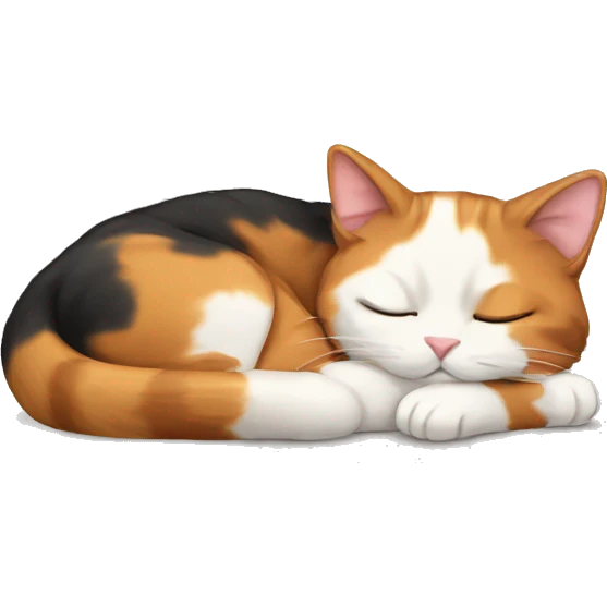 Calico cat sleeping emoji
