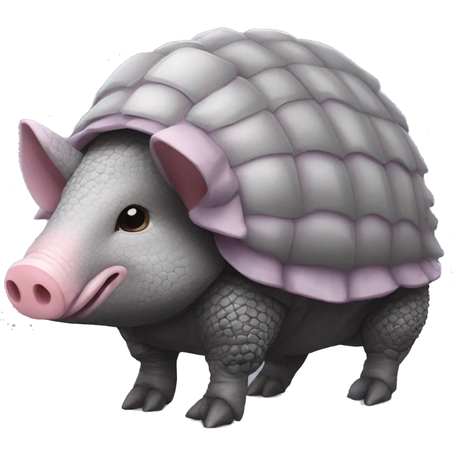Lavender gray Pig armadillo darth Vader fanned tail feathered tail pig armadillo darth Vader face emoji