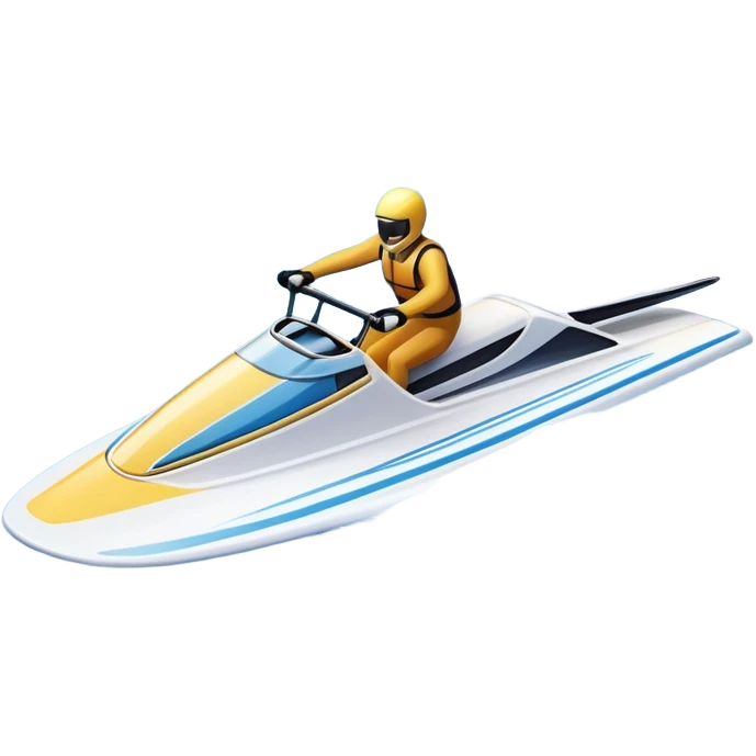 An icon showing water skis on the surface of the water, close-up, with no skier. In the background, a boat speeding away, leaving ripples in its wake. The design emphasizes the smoothness of the skis gliding on water. Transparent background highlights the thrill of water sports. emoji