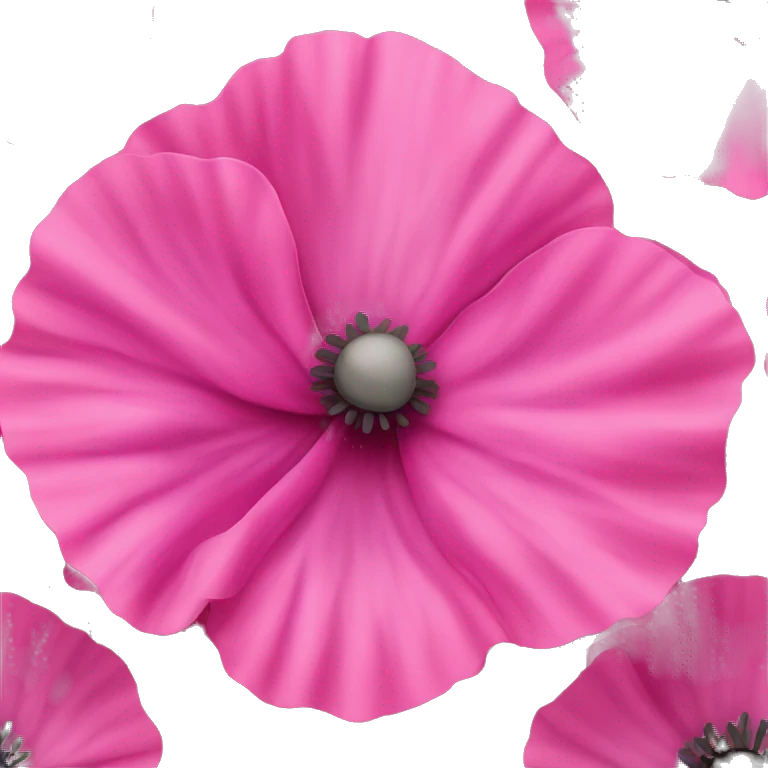 Bright pink poppy flower emoji