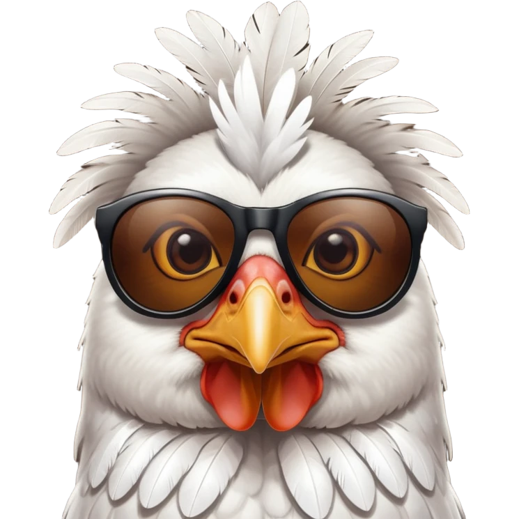 Chicken wearing shades emoji