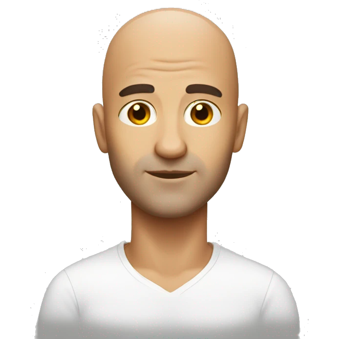 bald guy with polished shiny forehead  emoji