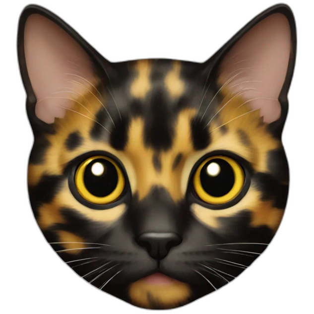 Black and yellow tortoiseshell cat emoji