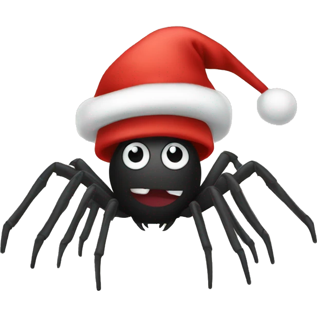 Spider with christmas hat emoji