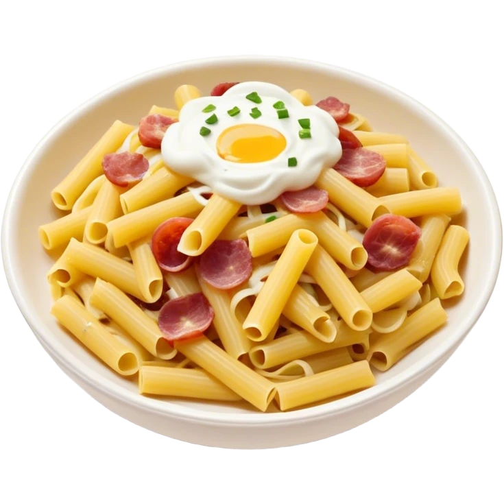 I want a pasta coquillette emoji with lardons, onions and fresh cream pls babe with an emoji style emoji