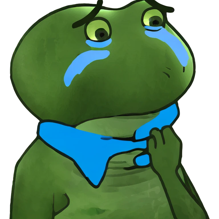 guy choking himself on verge of tears emoji