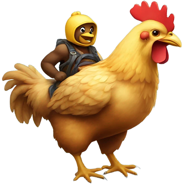 Bear riding a chicken emoji