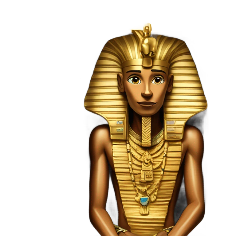  Pharaoh  in gold coffin egypt emoji