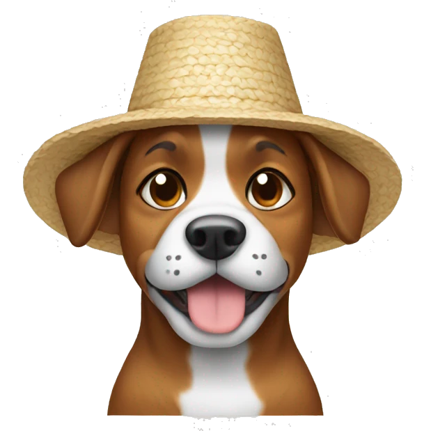dog with rice hat  emoji