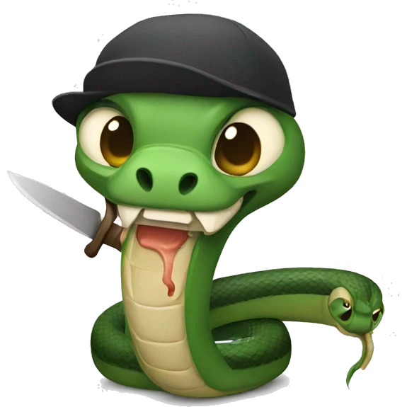 a snake with a knife emoji