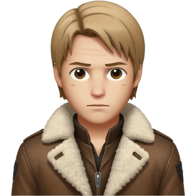 Leon Kennedy from resident evil 4 remake in sheepskin coat emoji