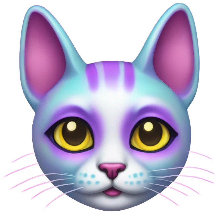 Lisa frank alien cat with antennas on head ￼ emoji