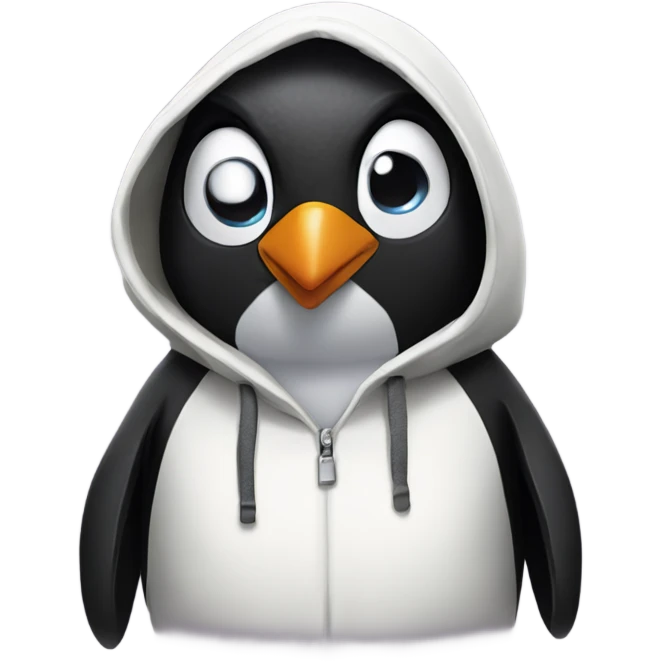 Penguin wearing a hoodie emoji