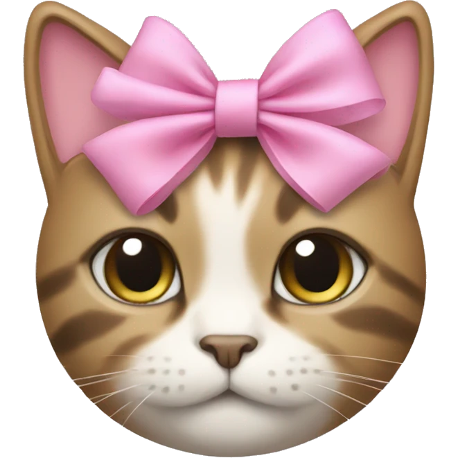 Cat with a pink bow emoji