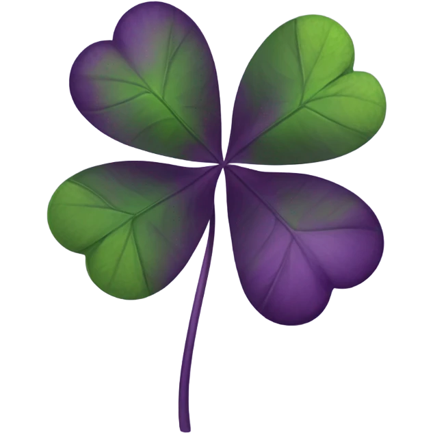 Four leaf purple clover emoji