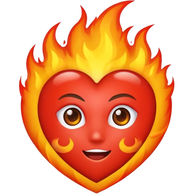 Heart eyes with fire emoji
