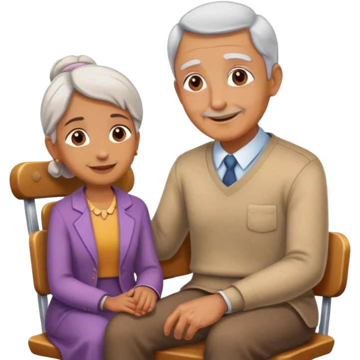 person offering a seat to an elder, kind and friendly emoji