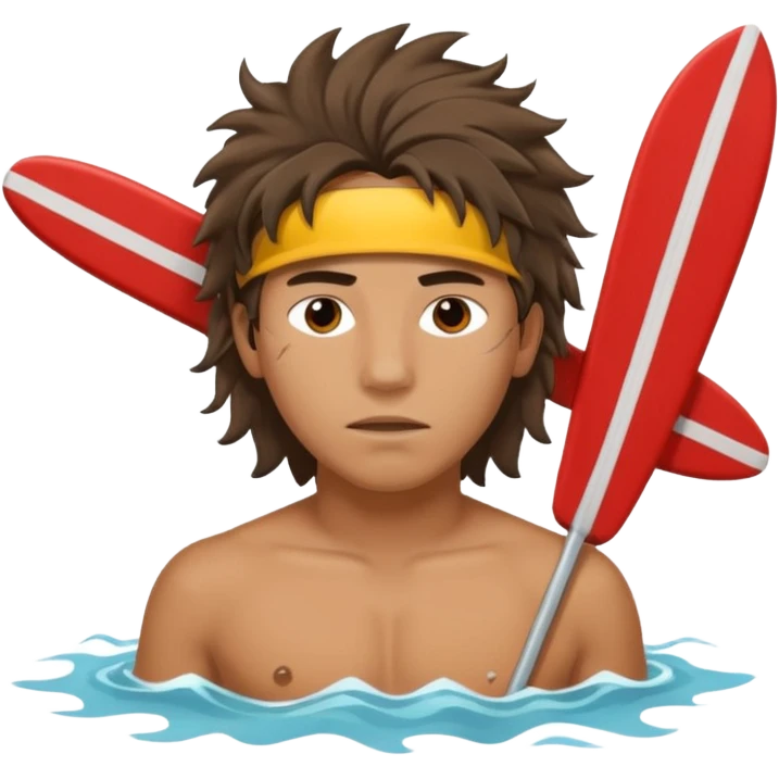 Lifeguard Native American Teenager with messy hair rescuing someone emoji
