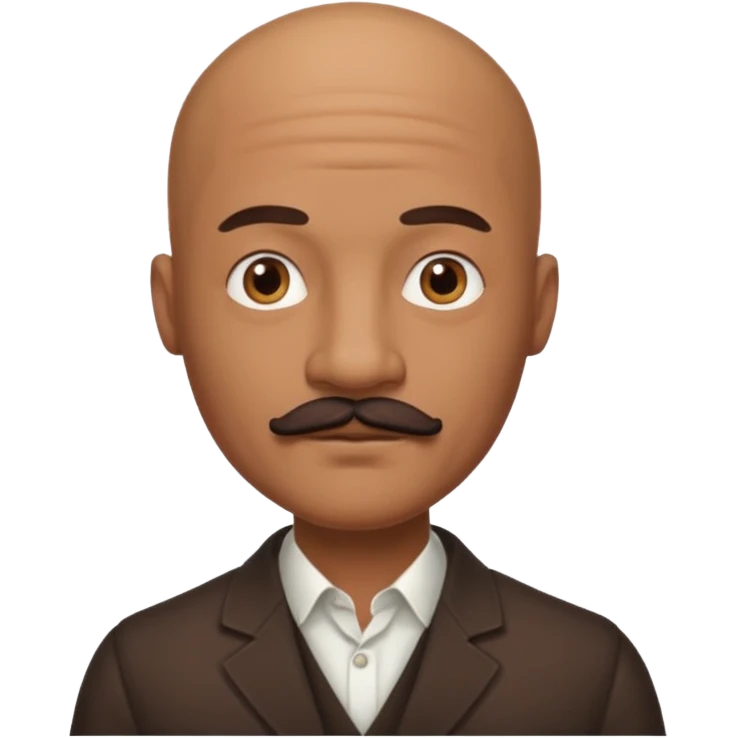 player bald and mustache  emoji