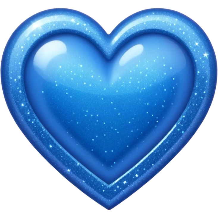 blue heart with a glitter border emoji