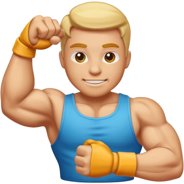 "Generate a high-resolution illustration of a flexed biceps emoji (💪), in the classic emoji style, clean vector look, smooth gradients, bright colors." emoji