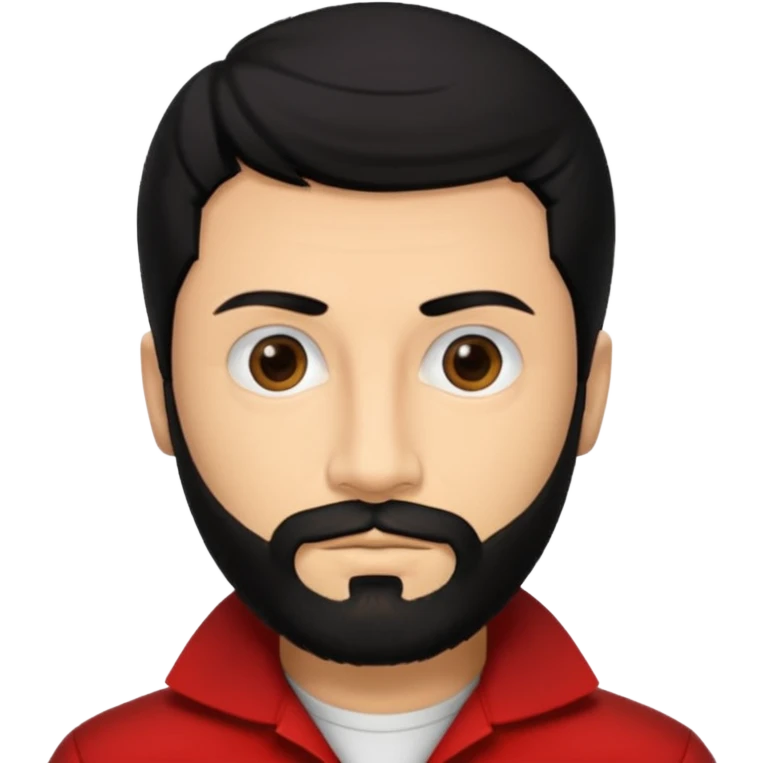 Tokyo in the la casa de papel TV show, black hair with beard emoji