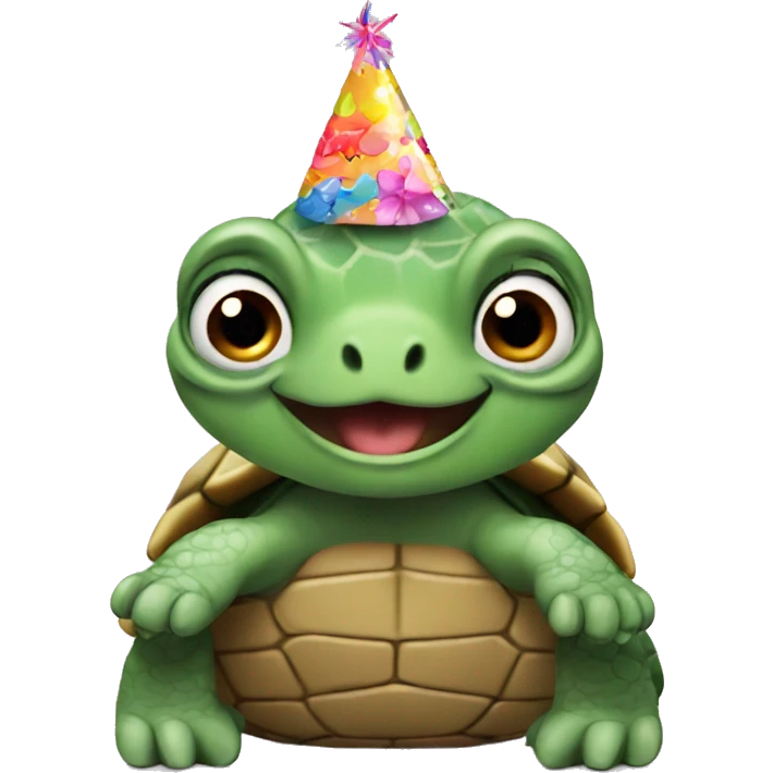 Turtle having a party emoji